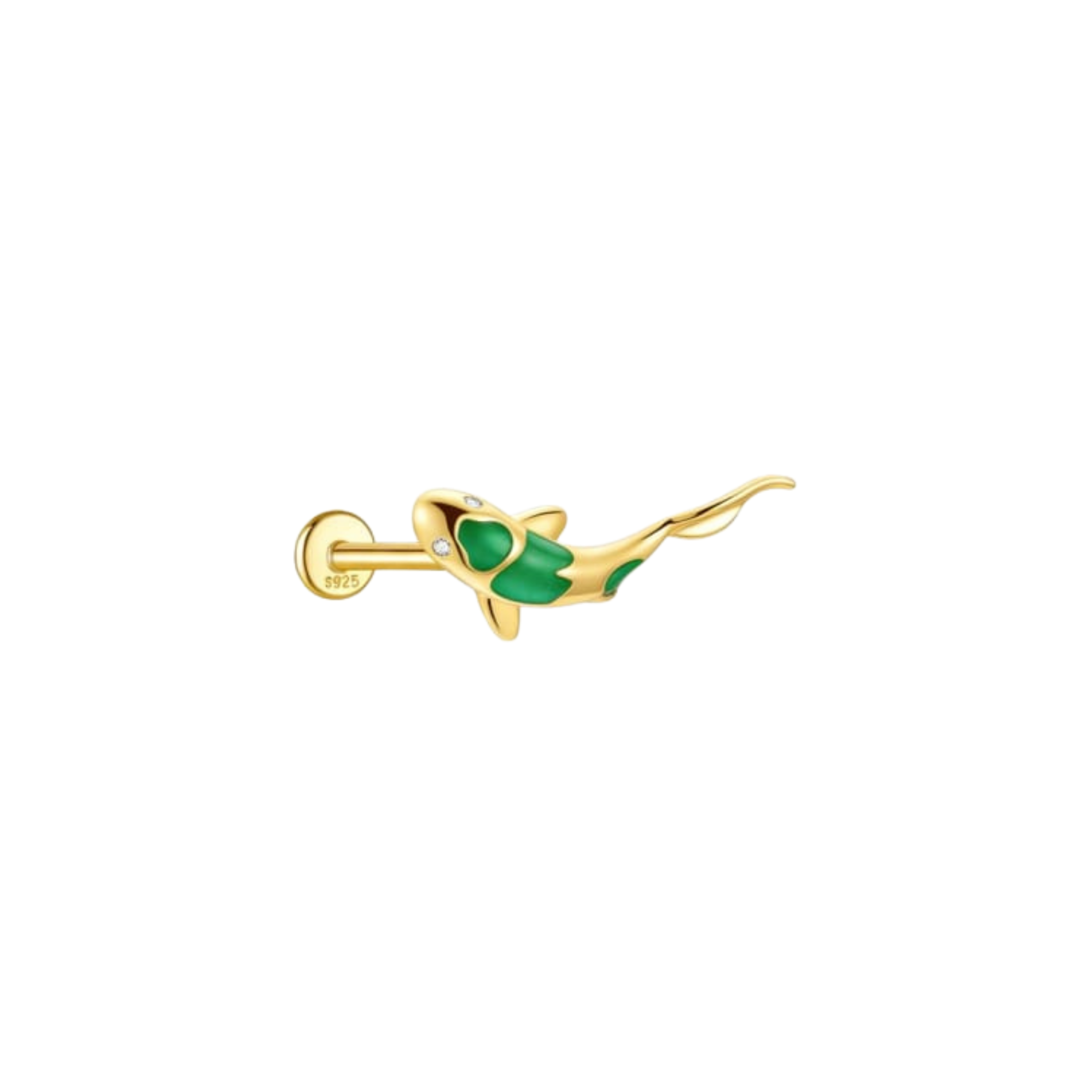 Losse oorbel Lucky Koi - groen