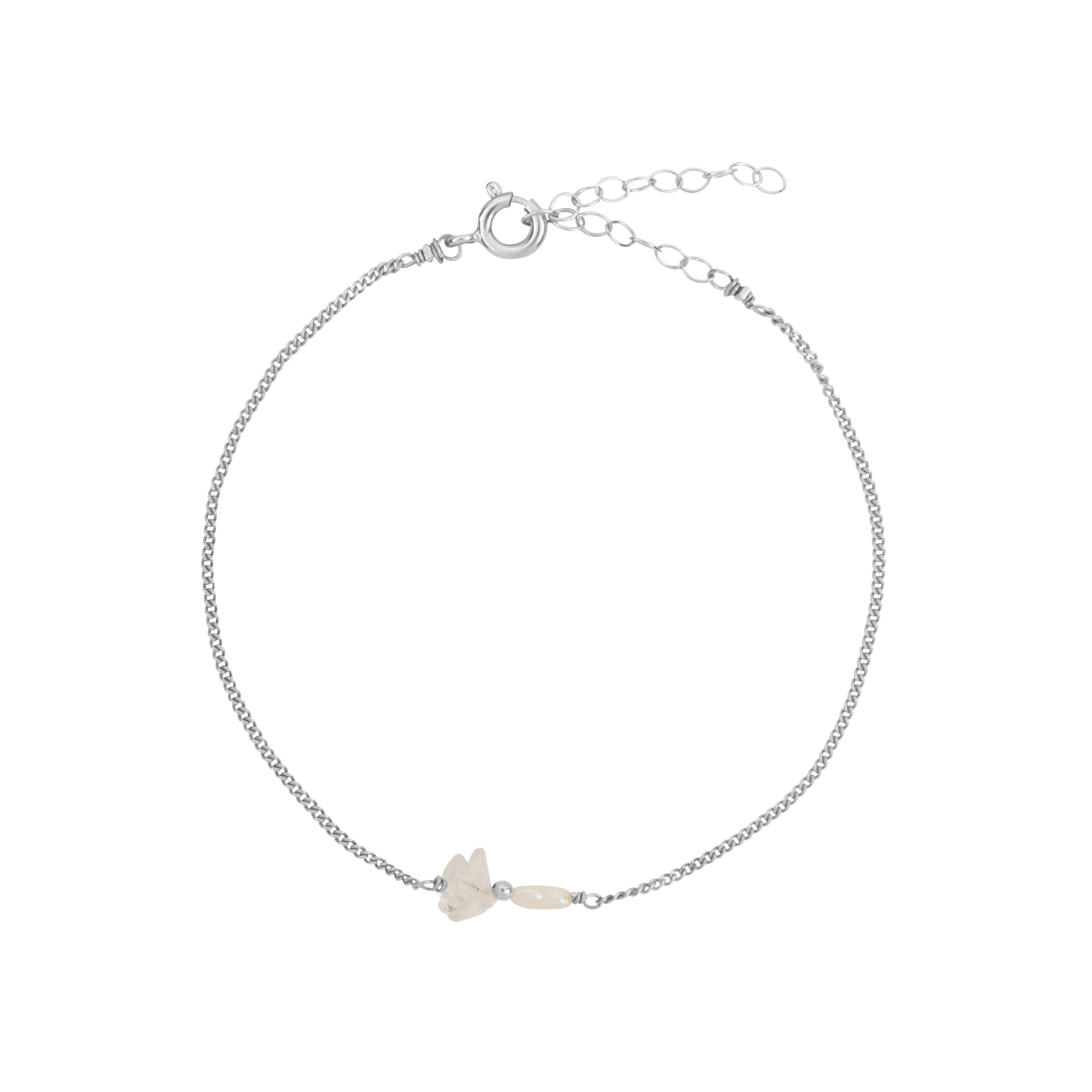 Elemental armband Bergkristal (geboortesteen April) | Verguld en zilver