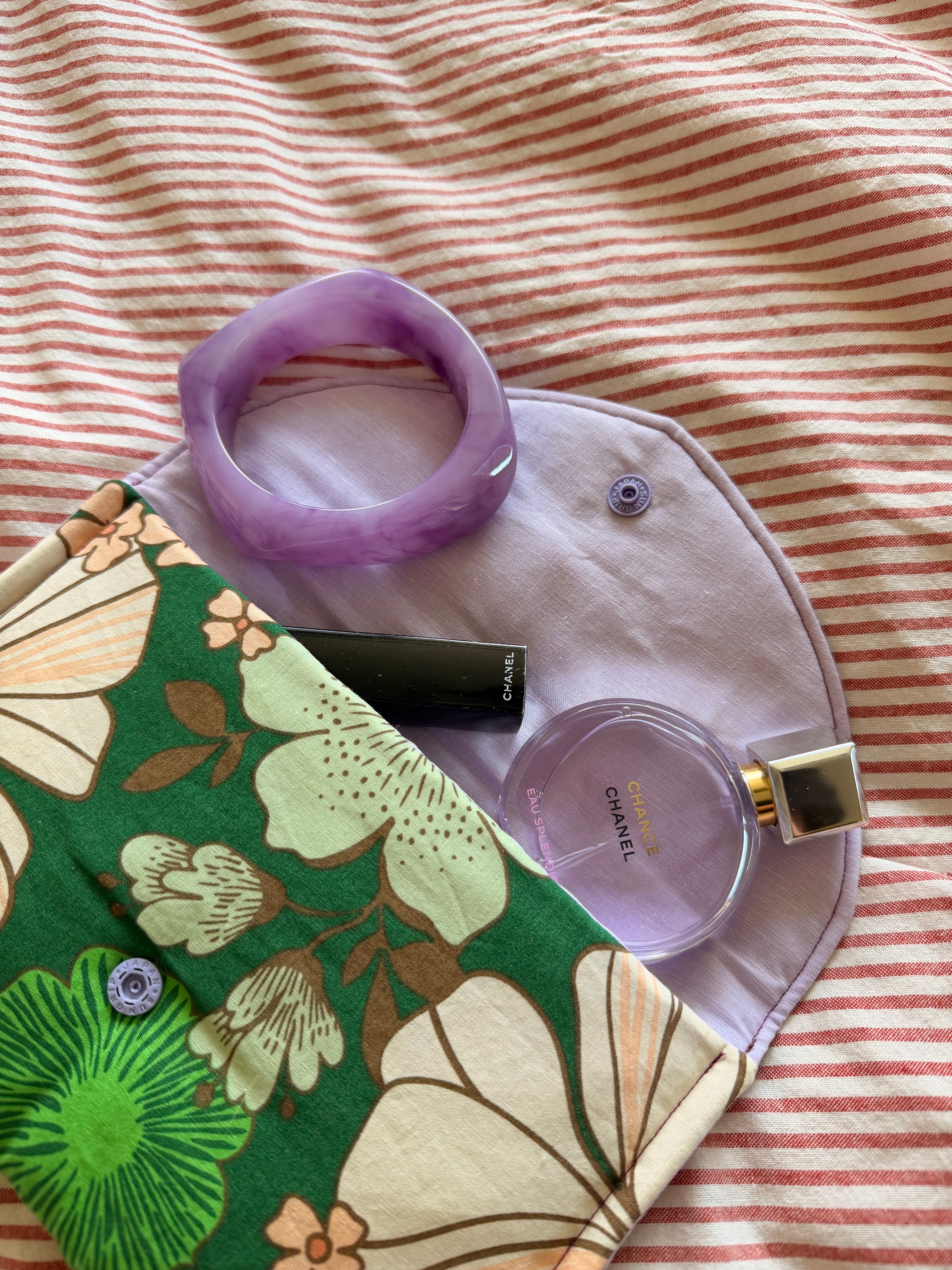 Gewatteerde pouch - Summer Flower Green