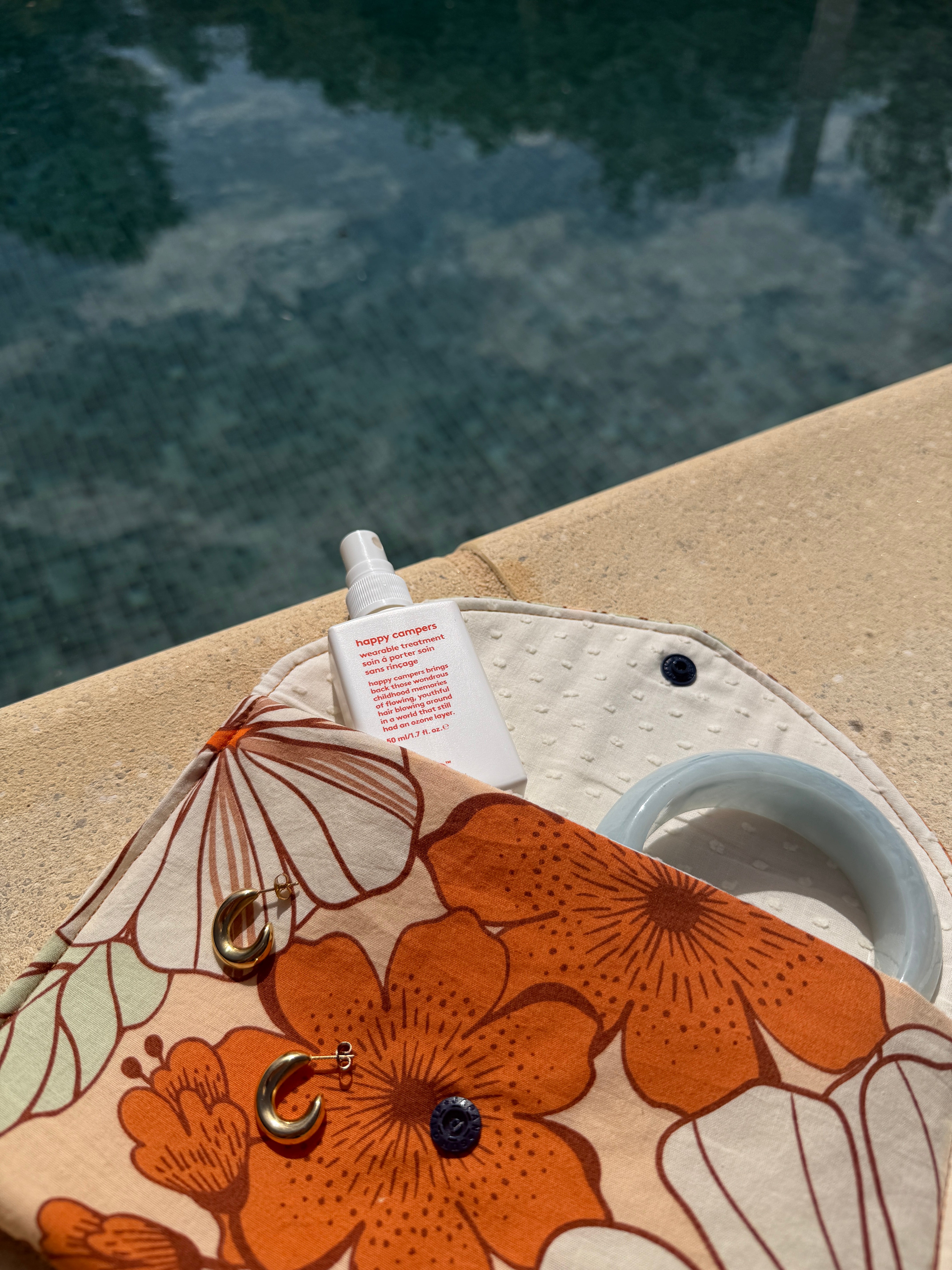 Gewatteerde pouch - Summer Flower Orange