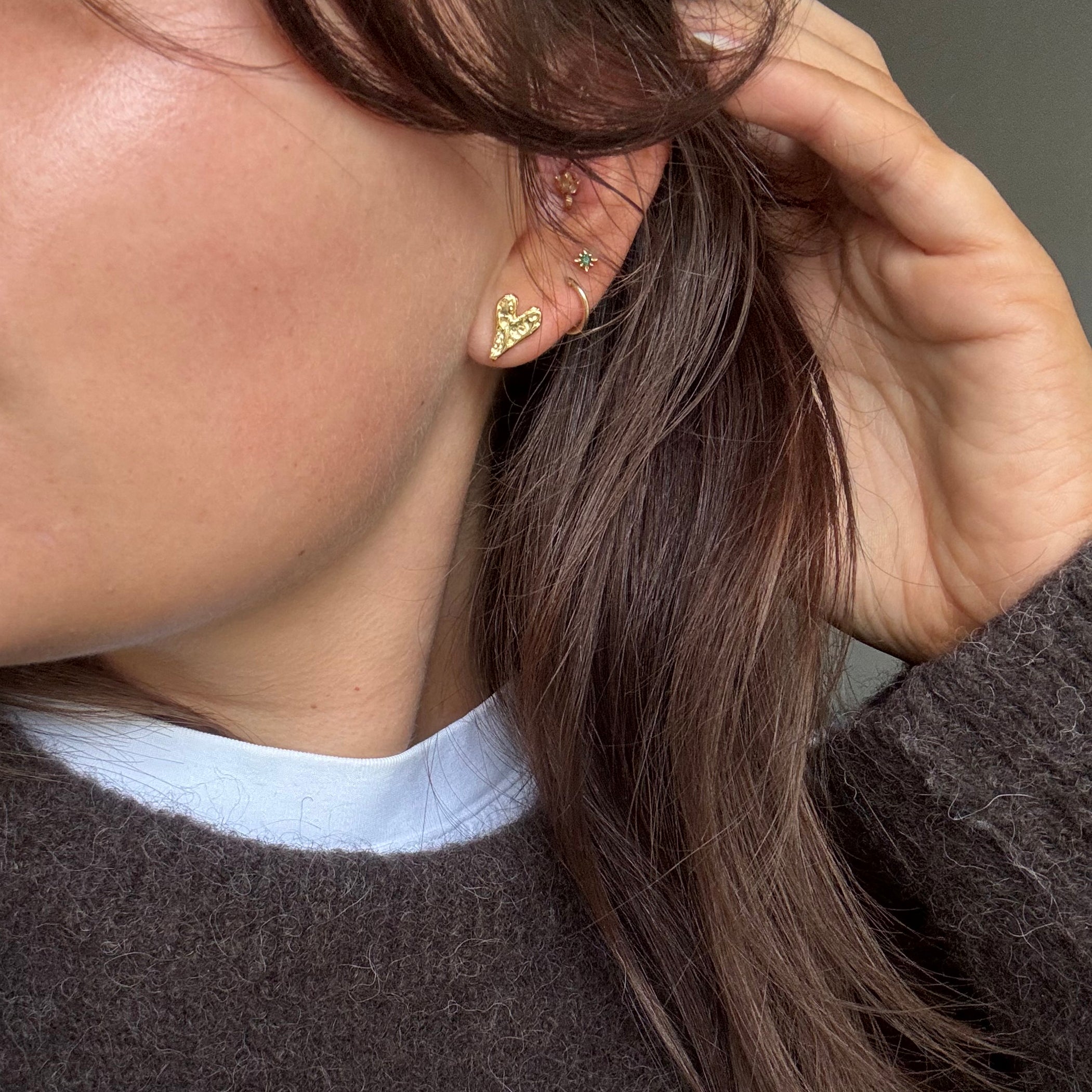 Oorstekers Molly turquoise - ronde achterkant