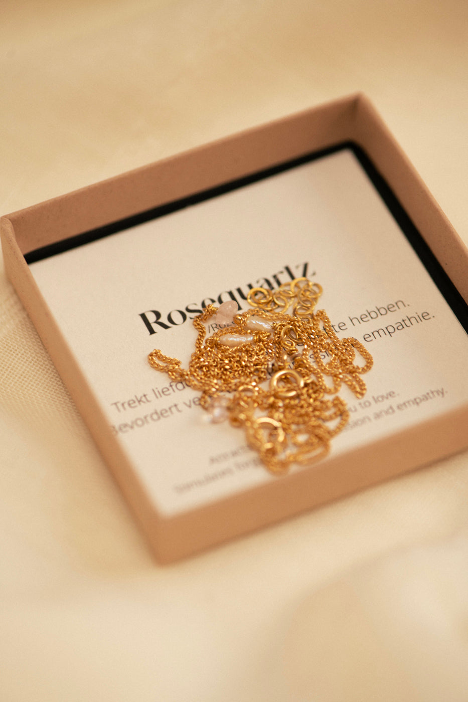 Elemental armband Rozenkwarts | Verguld en zilver