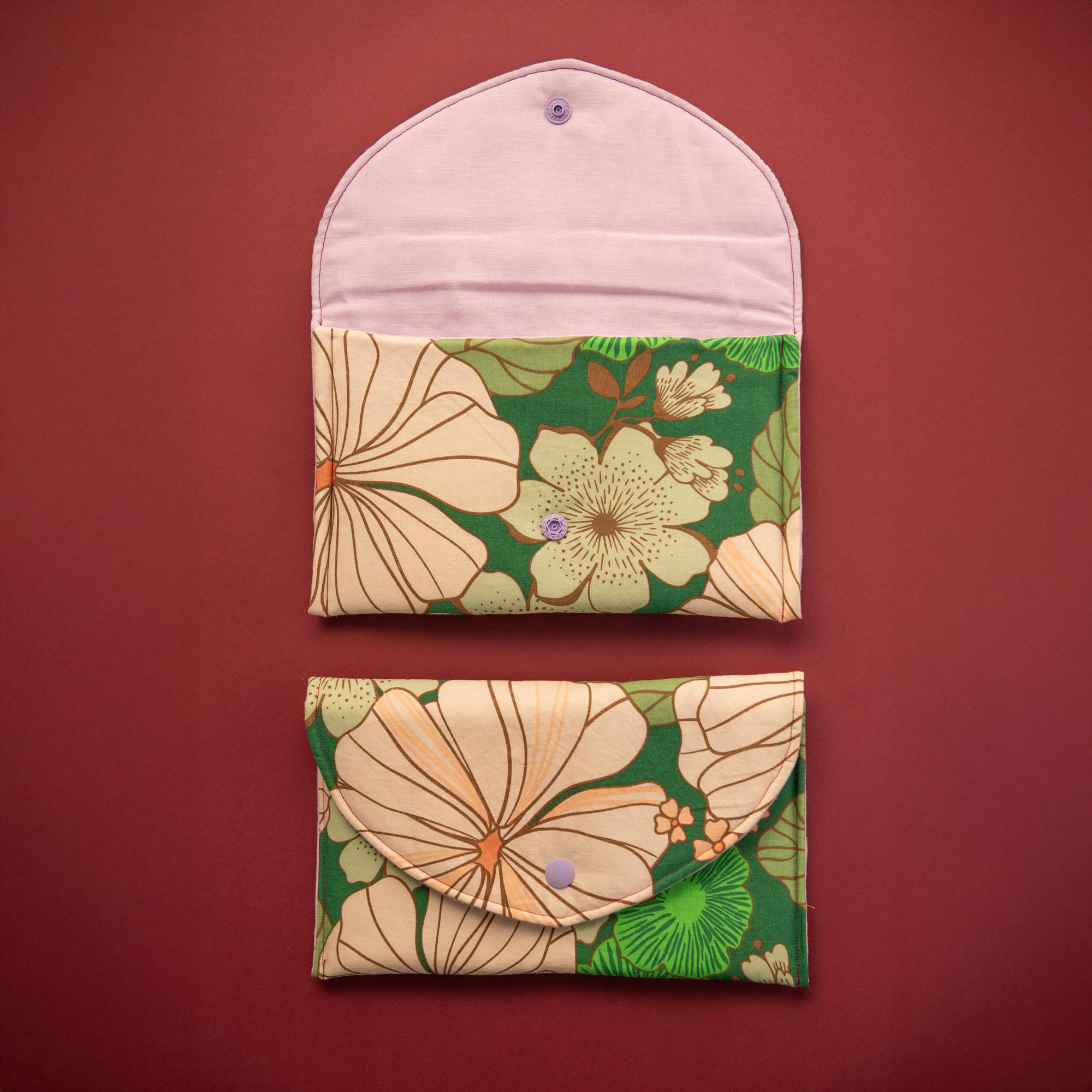 Gewatteerde pouch - Summer Flower Green