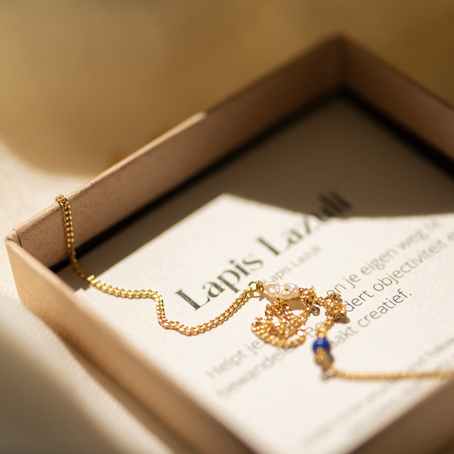 Elemental shortie Lapis Lazuli (geboortesteen September) | Verguld en zilver