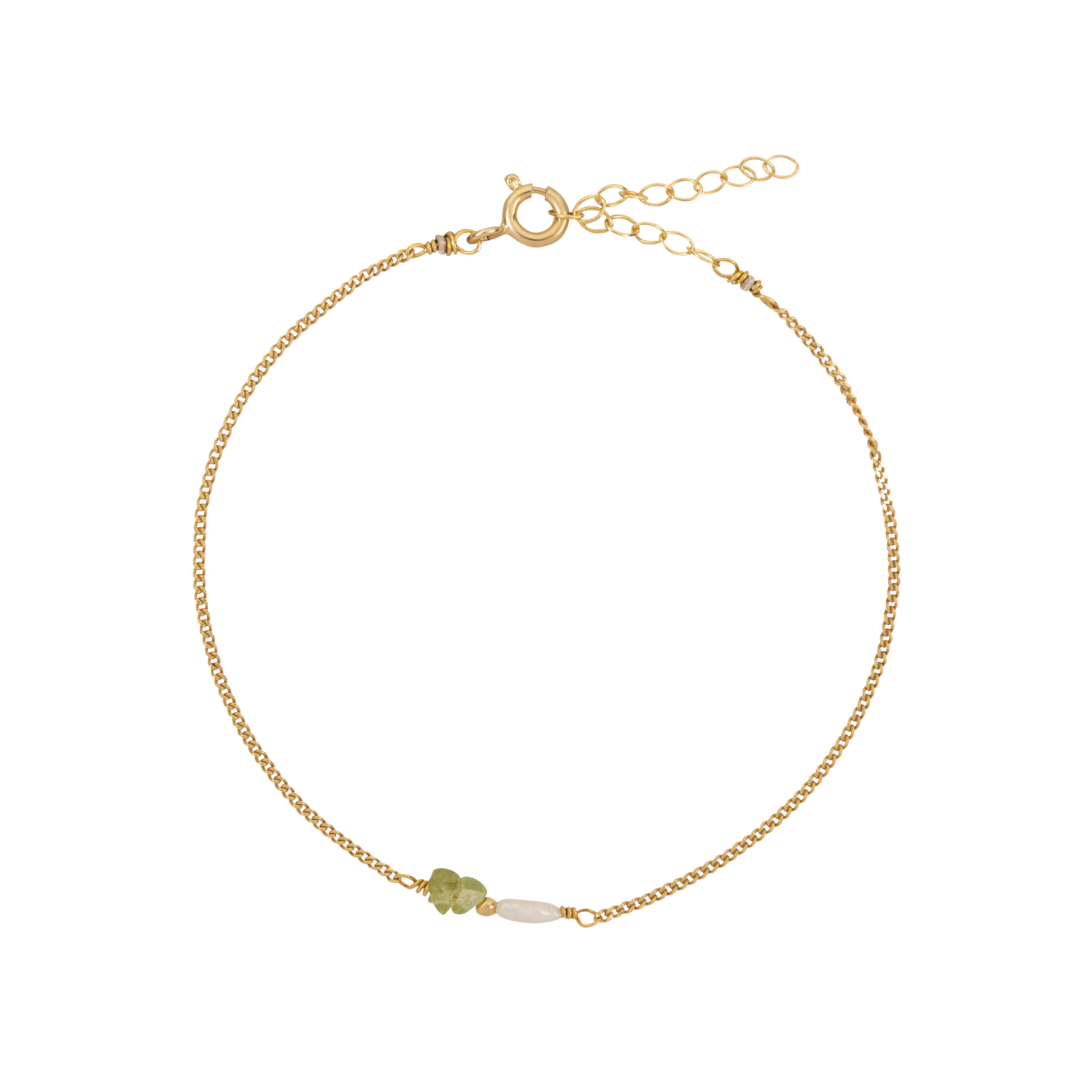Elemental armband Peridoot (geboortesteen Juli) |  Verguld en zilver