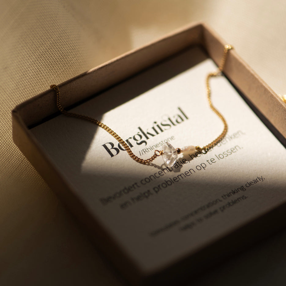 Elemental armband Bergkristal (geboortesteen April) |  Verguld en zilver
