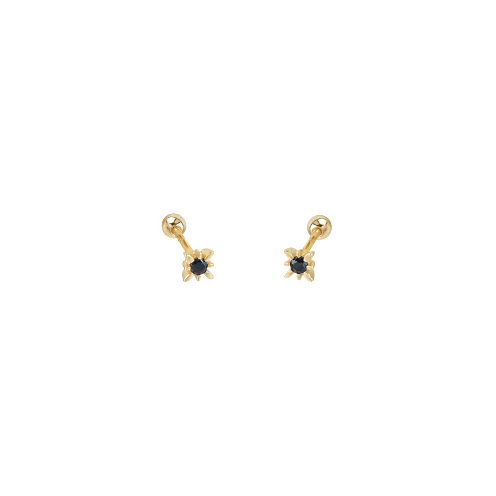 Oorstekers Molly zwart - ronde achterkant