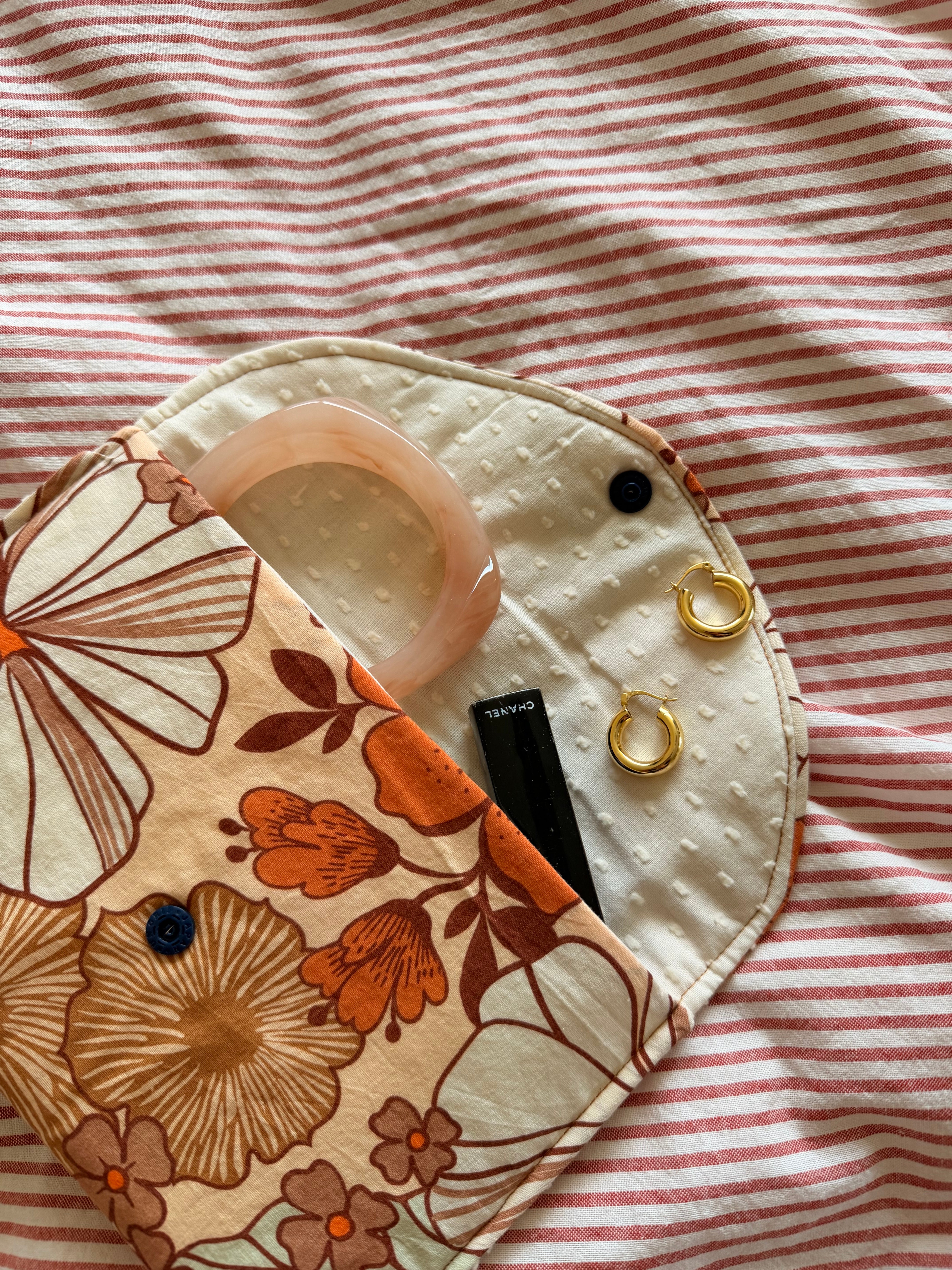 Gewatteerde pouch -  Summer Flower Orange