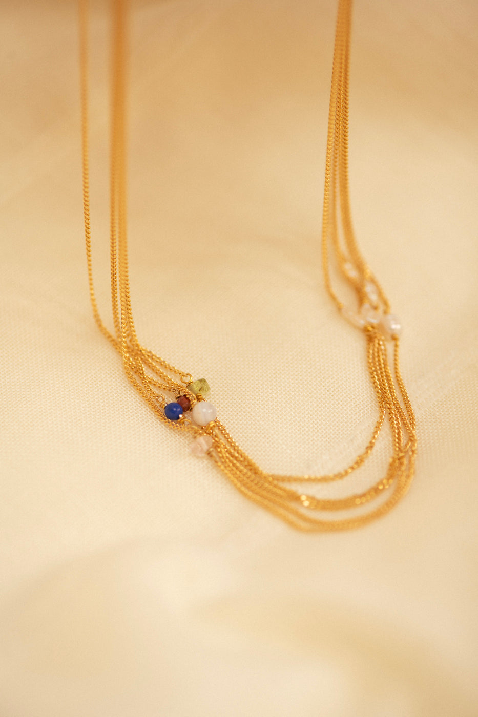 Elemental shortie Rozenkwarts  |  Verguld en zilver