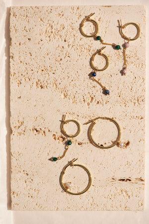 Oorbellen Elise - Malachiet, Phophosiderite & Lapis Lazuli