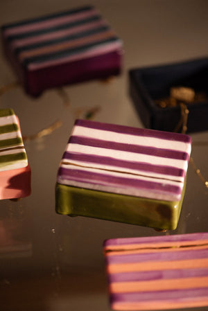 Keramieken bewaardoosje - Olive