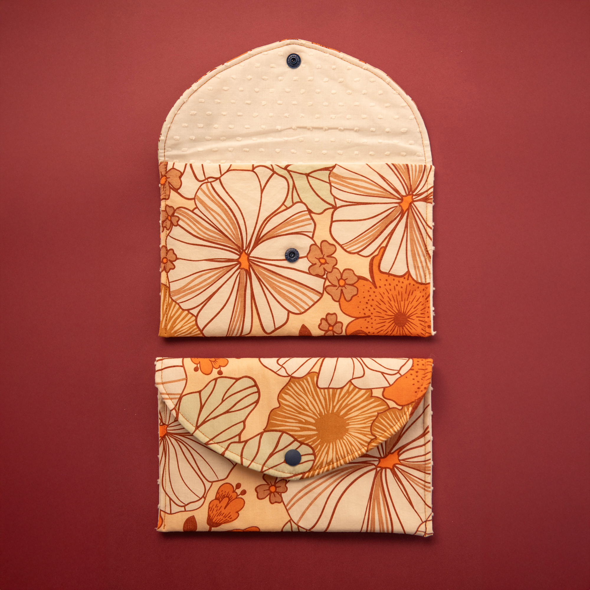 Gewatteerde pouch -  Summer Flower Orange